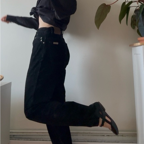 Vintage Skotts Suede Black High-Waisted Pants – Size 28 - Picture 3 of 9